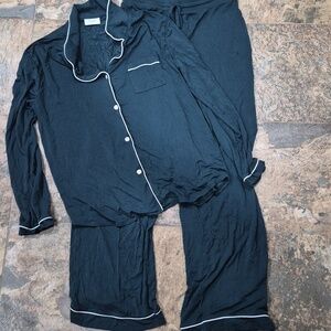Comfrt Luna Lounge Pajama Set Button Front Soft Modal Sleepwear Med